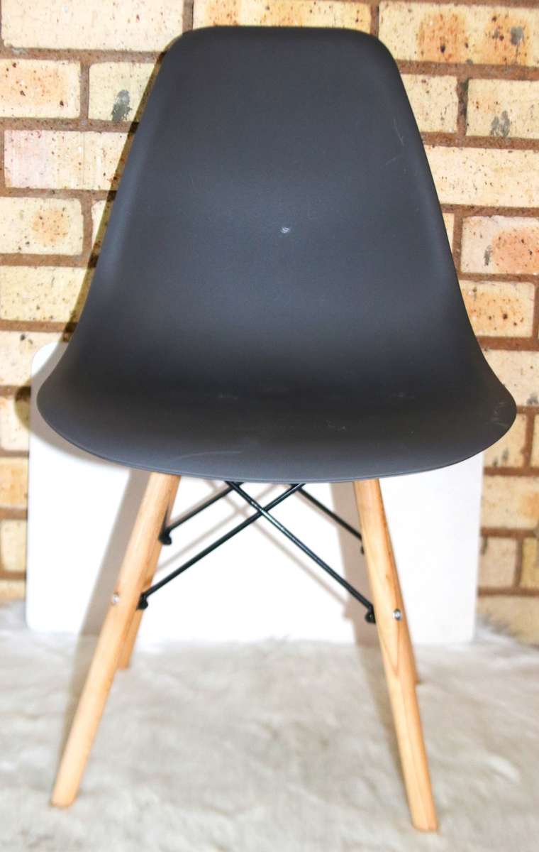 Dining Chairs - Wooden Leg - Four Pack - dark Grey Colour