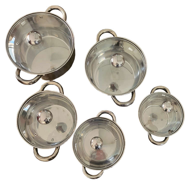 Stainless Steel 10 Piece Pot Set