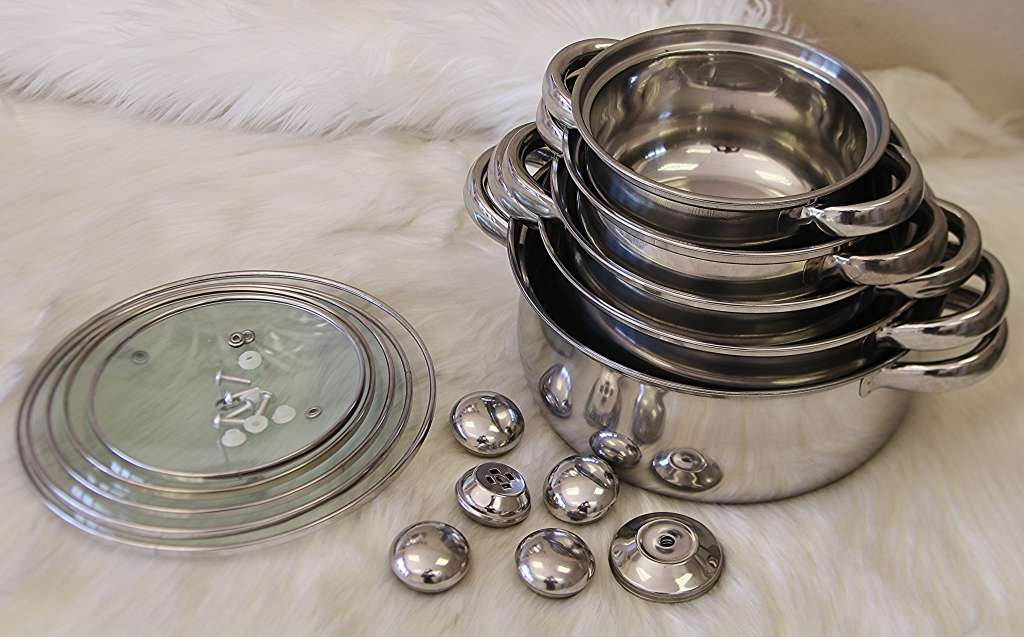 Stainless Steel 10 Piece Pot Set