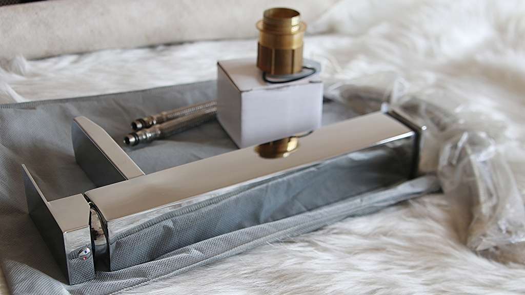 Jack Brown Square Tall Bathroom Basin Mixer Tap With Hose -chrome