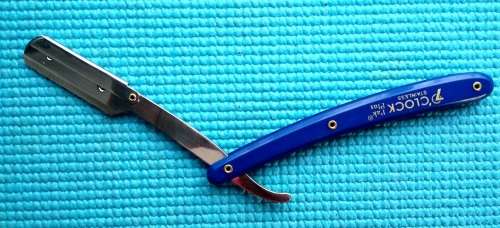 Shavette Disposable Blade Straight Razor (Blue)