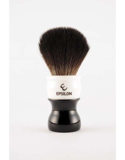 Epsilon Synthetic Black Fibre Shaving Brush (Black / White)