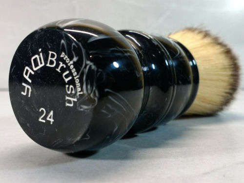 Yaqi Shave Brush Black Marble (Plisson Synthetic)