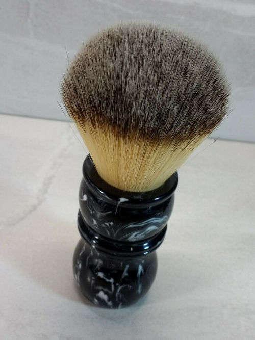 Yaqi Shave Brush Black Marble (Plisson Synthetic)