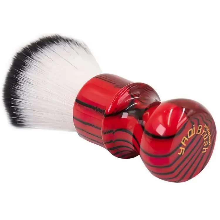Yaqi Shave Brush Red Zebra (Penguin Synthetic)