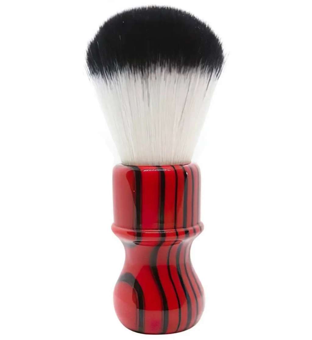 Yaqi Shave Brush Red Zebra (Penguin Synthetic)