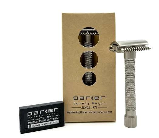 Parker Variant Satin Chrome Safety Razor (Open Comb)