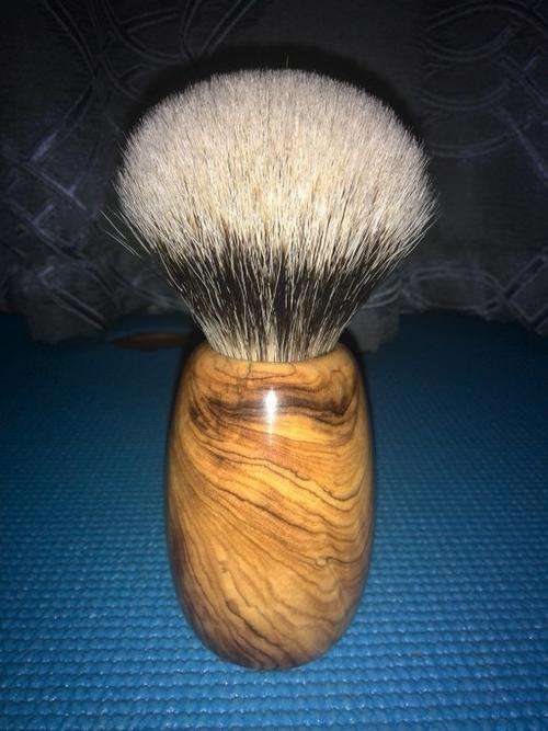 Wood Turned Shaving Brush (Wild Olive, 28 mm Finest)