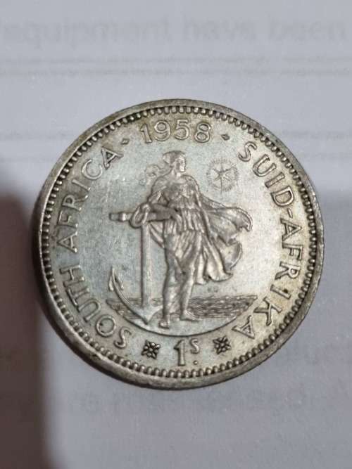 SA Union Silver 1 Shilling Silver coin 1956 (50% and 5.66g) - very good condition
