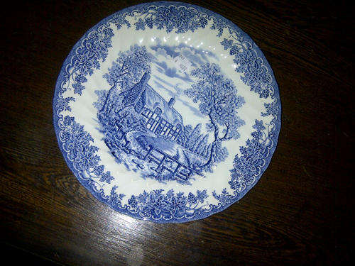 MYOTT "The Brook" Large Blue and White Staffordshire Plate