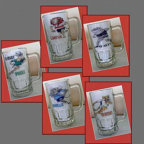 RUGBY SUPPORTER BEER GLASS MUGS