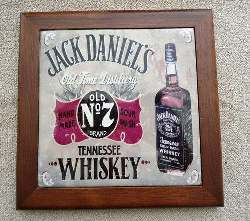 Jack Daniels Printed Ceramic Tile with Wooden Frame