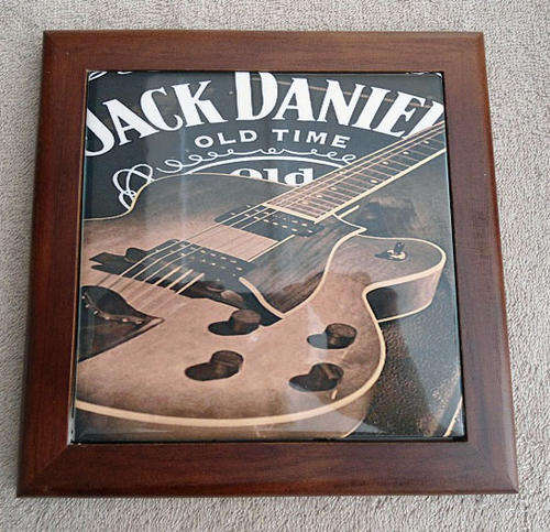 Jack Daniels Printed Ceramic Tile with Wooden Frame