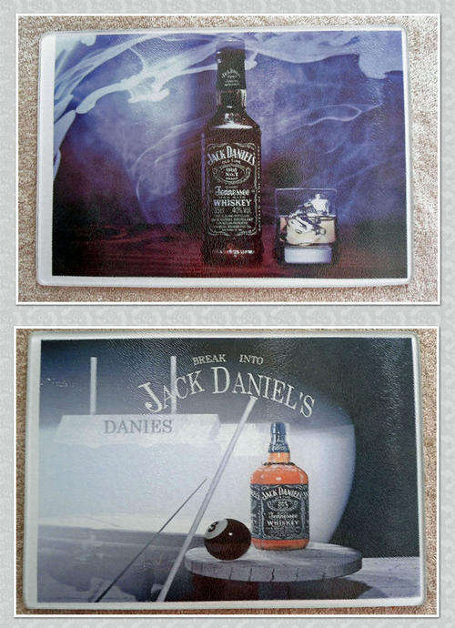 Jack Daniels A4 printed Glass cutting Board