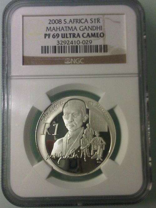 2008 GANDHI SILVER R1 NGC-PF69 ULTRA CAMEO @@@CRAZY R1 START