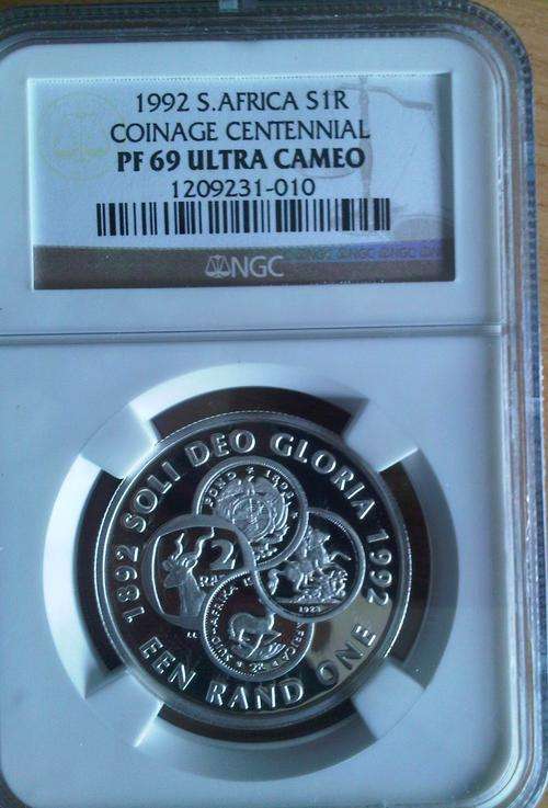 1992 S.AFRICA S1R COINAGE CENTENNIAL NGC-PF69@@@ CRAZY R1 START