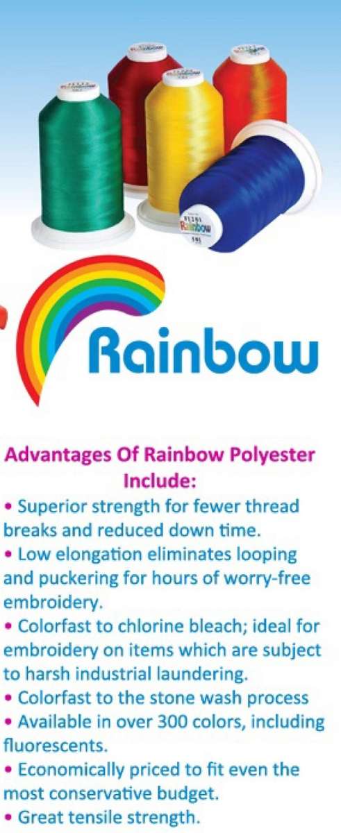 RAINBOW POLYESTER EMBROIDERY THREAD 5000m