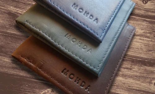 R1299 Genuine Black Nappa Leather Mohda Compact Wallet
