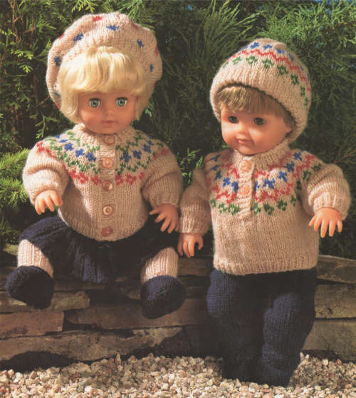 Knitting Doll  Fair Isle Doll Set (Digital Knitting Pattern)