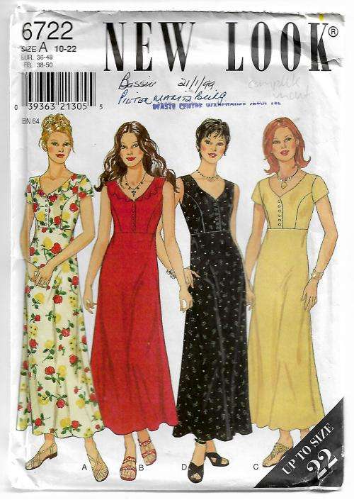 Crafts Sewing Vintage NewLook 6722 Ladies Dress