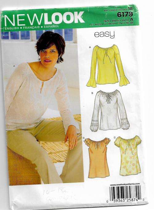 Crafts Sewing Vintage NewLook 6179 Ladies Tops