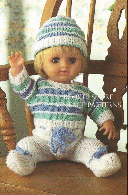 Knitting Doll - Striped Outfit (PDF)