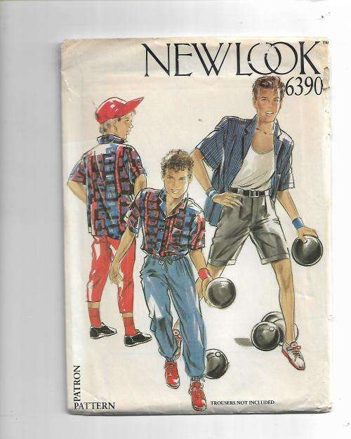 Newlook 6390 Boy's Shirt Pattern Age 4 - 12 Years