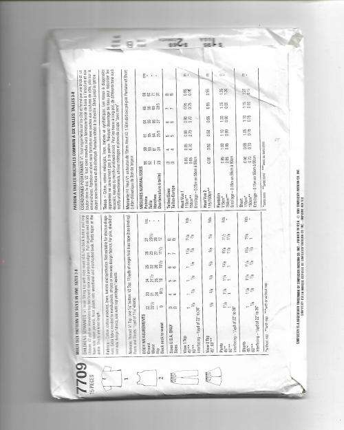 Simplicity 7709 Girl's Size 3 - 8 Years