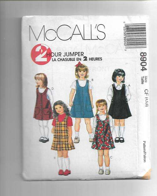 McCall's 8904 Girl's Jumper Size 4 - 6 Years