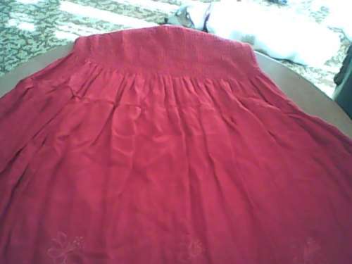 Embroided Fabulous Red Skirt with Elasticated Waist