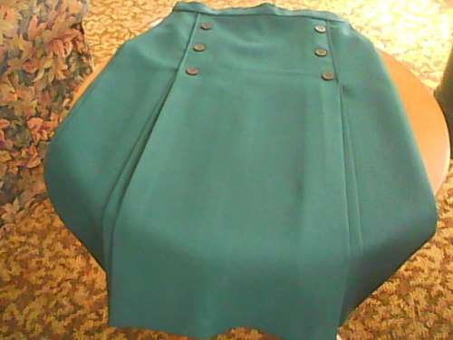 VINTAGE BLUE GREEN SKIRT WITH PLEATS - SIZE 38 -