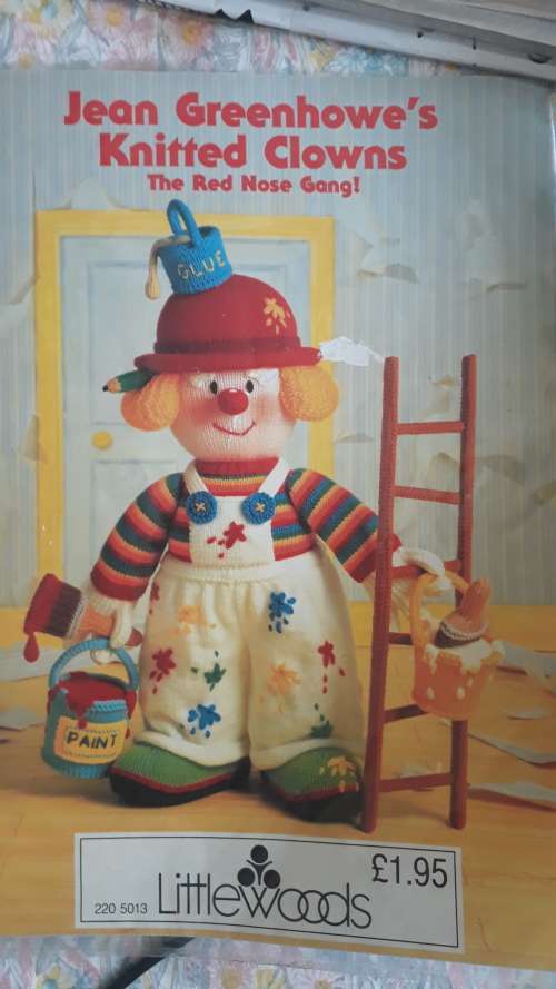 CRAFTS: JEAN GREENHOWE`S KNITTED CLOWNS THE RED NOSE GANG.
