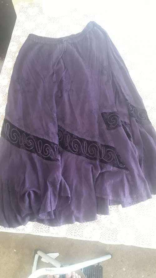 DARK PURPLE SKIRT  - Size L - Pre-Loved :- [Used - Like New]