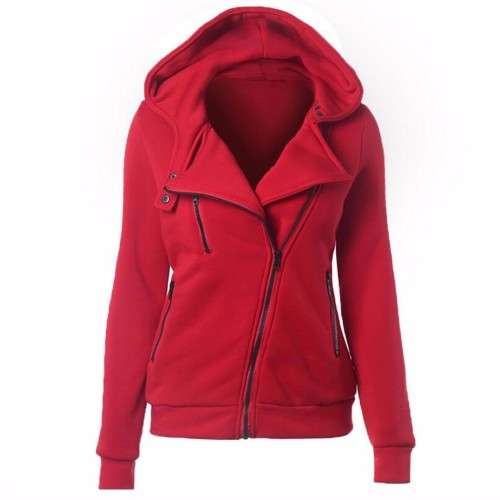 S-XXL 4 color New Autumn&winter Women hoodies sweatshirts zipper V Neck Long Sleeve Warm Female Hood