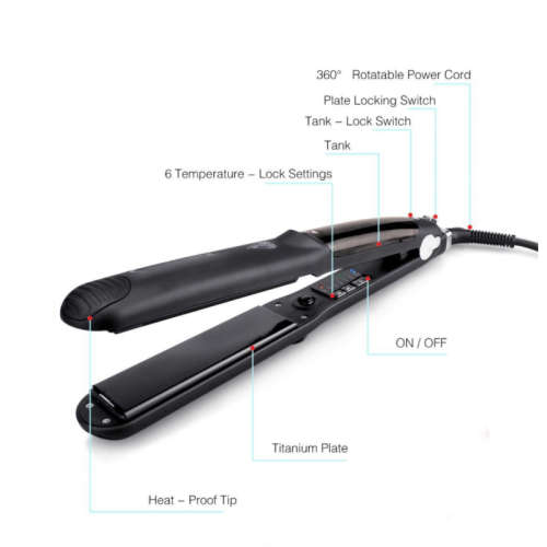 Ceramic Steam Hair Straightener Curler Professional Flat Iron Vapor Seam Straightening Iron Hair