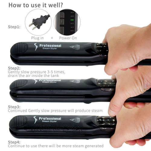 Ceramic Steam Hair Straightener Curler Professional Flat Iron Vapor Seam Straightening Iron Hair