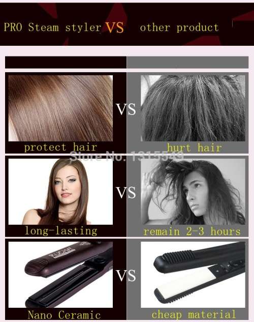 Ceramic Steam Hair Straightener Curler Professional Flat Iron Vapor Seam Straightening Iron Hair