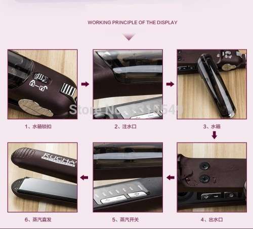 Ceramic Steam Hair Straightener Curler Professional Flat Iron Vapor Seam Straightening Iron Hair
