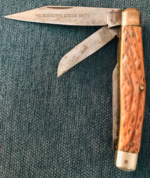 MillBorrows Stock Knive-Very Collectable and Old!!!Dont Miss Out!!