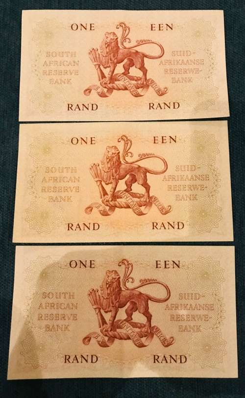 3x Collectors Uncirculated One Rand Notes!!!Dont Miss Out!!!