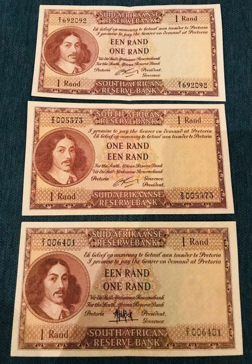 3x Collectors Uncirculated One Rand Notes!!!Dont Miss Out!!!