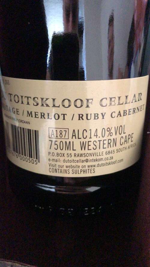 Collectors Bottle Of Du Toitskloof Cellar South Africa!!