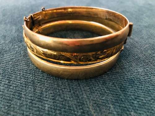 3x Vintage 9ct Gold Metal core Bangles!!!Dont Miss Out!!