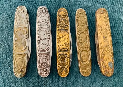 5x Very Collectable Paul Kruger Eendrag knives and more