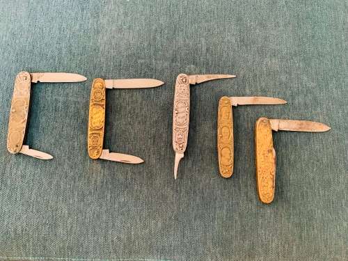 5x Very Collectable Paul Kruger Eendrag knives and more