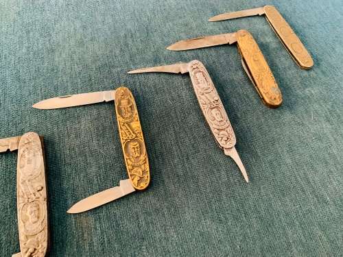 5x Very Collectable Paul Kruger Eendrag knives and more