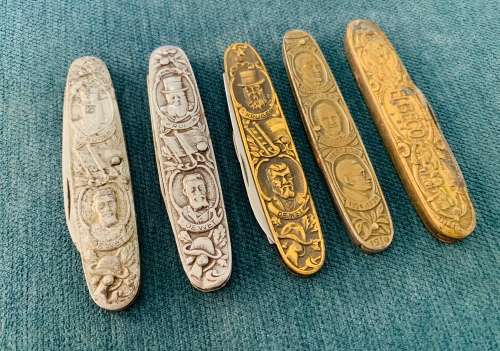 5x Very Collectable Paul Kruger Eendrag knives and more