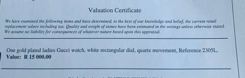 Stunning Ladies Gucci Gold Plated Watch! & Original Box!