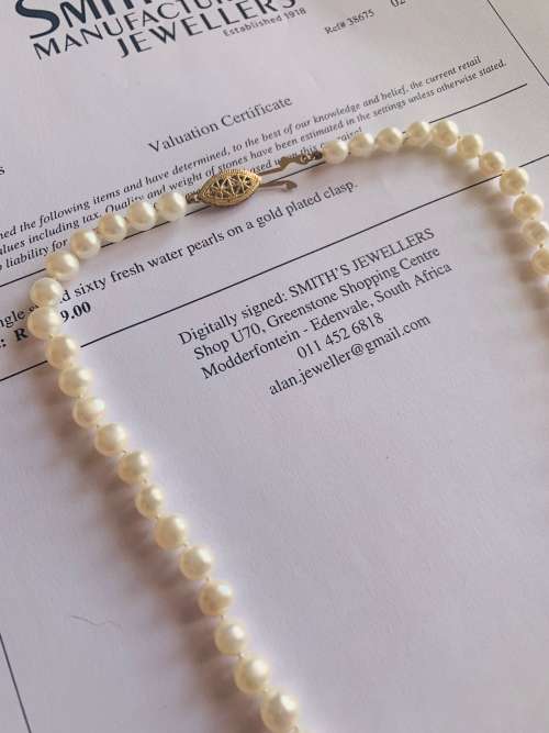 Absolutely Beautiful Vintage Single Strand of Sixty Fresh Water Pearls Neckpiece!! Valued @ R2499.00
