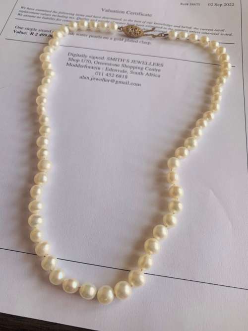 Absolutely Beautiful Vintage Single Strand of Sixty Fresh Water Pearls Neckpiece!! Valued @ R2499.00